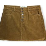 Indigo Rein Half Button Front Corduroy Mini Skirt Photo 0