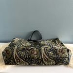 Lands' End Land’s End Leather Handle Paisley Canvas Tote Photo 5