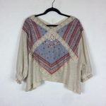 Free People  Prairie Days 3/4th Sleeve Boho Blouse Photo 2