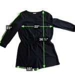 Ann Taylor LOFT Black Long Sleeved Shorts Romper Size 14 Lightweight 4” Inseam Photo 3