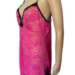 secret treasures Pink Black Sheer Barbie Romantic Lace Lingerie Mini Slip Dress Photo 2