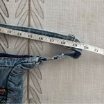 Vintage Denim Shoulder Bag with Floral Embroidery Blue Photo 12