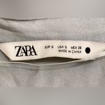 ZARA  Women’s‎ Sz S Pale Blue Embroidered/Beaded Leaf Blouse Photo 8