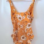 Niptuck Swim Women’s Size 12 Floral Plunge Ruched Padded Swimsuit Tummy Shaper Yellow Photo 1