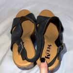 Kork-Ease Korks 9M black Kristian leather platform wedge sandals buckle closure studded Photo 3