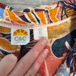C&C California C+C California linen blend botanical short sleeve midi dress size large D2 Photo 1
