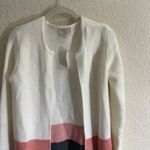 Loft  Ivory Pink Navy Blue Long Cardigan - Size Small -‎ NWT Photo 4