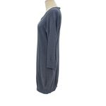 James Perse Raglan Sweatshirt Dress Long Sleeve Terry Tempest Blue Size 3 Large Photo 5