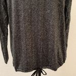 Chaser Black Silver Sparkle Henley Top Shirt Long Sleeve Medium New Drawstring Photo 2