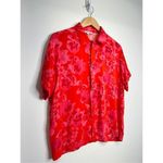 Olivaceous Shirt Womens Small Button Front Floral Red/Pink Short Sleeve Photo 1
