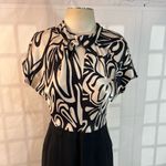 Trina Turk silk blouse black pencil skirt sheath dress Photo 1
