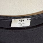 NLT One Shoulder Jersey Bodycon Midi Dress Women's Small Black Side Slit LBD Photo 6