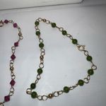 Set of Three Dainty Gold Tone and Gem Bead and Bead Bracelets Gold Photo 3