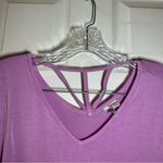 Cato Purple V Neck Short Sleeve Strappy Accent Top size size 14/16W Photo 2
