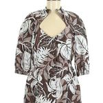 St. John Jacket 6 Yellow Label Leaf Print Lightweight Spring Cinched Luxury Photo 0