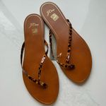 NWT J. Crew Capri Sandal Faux Tortoise Strap Summer Flip Flop Sandals Size 12 Tan Photo 1