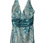 Taboo TEAL MULTI ANIMAL PRINT EMBELLISHED WAIST MAXI DRESS 9/10 Photo 0