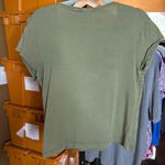 Chico's Chico’s Cap Sleeve V Neck Olive Green Tee Shirt Size Medium (1) Photo 5