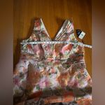 Adrianna Papell Jacquard Floral Print V Neck Sleeveless A Line Dress, 20W, NWT Photo 3