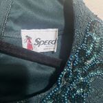 Vintage Green Cocktail Dress Sequins Beaded Midi Full Skirt Gown Sz 6/8 Photo 2