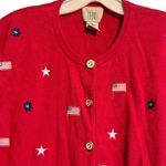 Vintage Teddi Embroidered American Themed Sweater‎ Red Size XL Photo 1