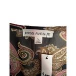 Miss Avenue Paisley Long Sleeve Maxi Dress L Black Pink Sheer Wrap Kaftan Style Photo 3