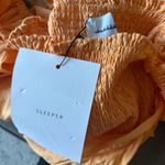 Sleeper Atlanta Linen Off-Shoulder Midi Dress Coral Orange Size Medium NWT Photo 9