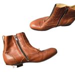 John Fluevog  Conga Leather Ankle Booties Cognac Brown Photo 2