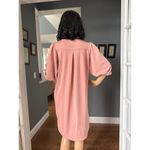 For Cynthia puff sleeved v neck high low soft pink knee length dress small Photo 2