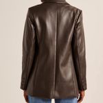 Abercrombie & Fitch  Brown Vegan Leather Blazer Jacket Women’s Sz M Photo 4