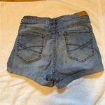 Aeropostale Blue Jean High Rise Midi Distressed Shorts Photo 1