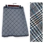 Sigrid Olsen ‎ Wool Blend Plaid Fringe Straight Skirt Size 6 Career Office Photo 1