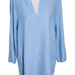 Lands' End Blue Linen Tunic NWT Size Medium Preppy Blue Tunic Photo 0