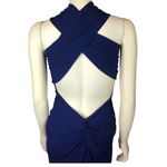 AG STUDIO Navy halter neck cutout back maxi dress size small Blue Photo 2