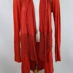 Anthropologie  Tiny Open Drape Front Crochet Trim Long sleeve Cardigan Sweater S Photo 0