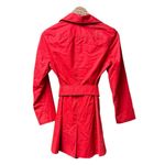 Smythe Belted Long Sleeve Collared Trenchcoat Trench Jacket Red White Button 6 Photo 1