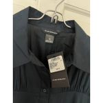 Club Monaco Poplin Navy Blue Midi Short Sleeve Shirt Dress - size 12 Photo 4