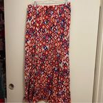 Allison Brittney Womens Maxi Skirt L Boho Southwest Print Blue Orange Brown Photo 3