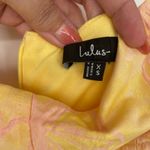 Lulus Meet For Tea Yellow Jacquard Bustier Midi Dress With Pockets Size XS Photo 3