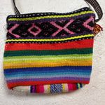 Boho Woven Rainbow Stripe Crossbody Bag Small Purple Photo 1
