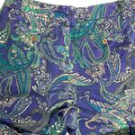 Ralph Lauren Lauren  Mid Rise Shorts 8P Blue Paisley Button Zip Cuffed Pockets Photo 3