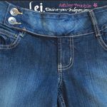 L.E.I Vintage Y2K Ashley Trouble Duo Button Side Fly Skinny Capri Jeans Sz 5 Blue Photo 3