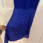 Royal blue long lace dress high neck with lace bottom size xsmall Photo 2