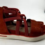 Eileen Fisher  Story Platform Sandal Leather Sporty-Chic Adjustable Cayenne 6 Photo 2
