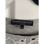 Generation Love  Women's‎ Small Gray Eyelet Floral Long Sleeve SOFT Blouse Fall Photo 1