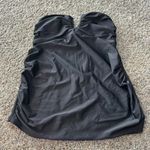 Liz Lange Maternity  Solid Black Tankini Swimwear Top Women's Size Small Strapless Photo 0