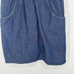 Vava by Joy Han  Denim Mini Dress Dark Wash Pockets Buttons Split Neck Size S Photo 4