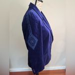 VINTAGE Escada Blue Velvet Blazer Beaded Sz 38 Made in West Germany Photo 3
