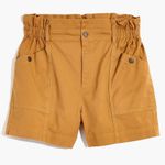 Madewell  High Rise Paperbag Utility Shorts Snap Pockets in‎ Toffee Size Medium Photo 2