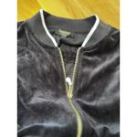 Juicy Couture Black Label Track Velour Ruched Sleeve Jacket Pitch Black Size M Photo 8